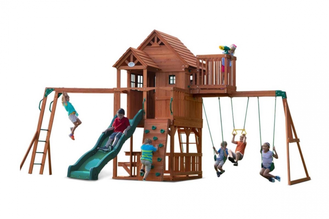 Bunnings Swing Set - Backyard Discovery Skyfort II Swing and Play Set.jpg